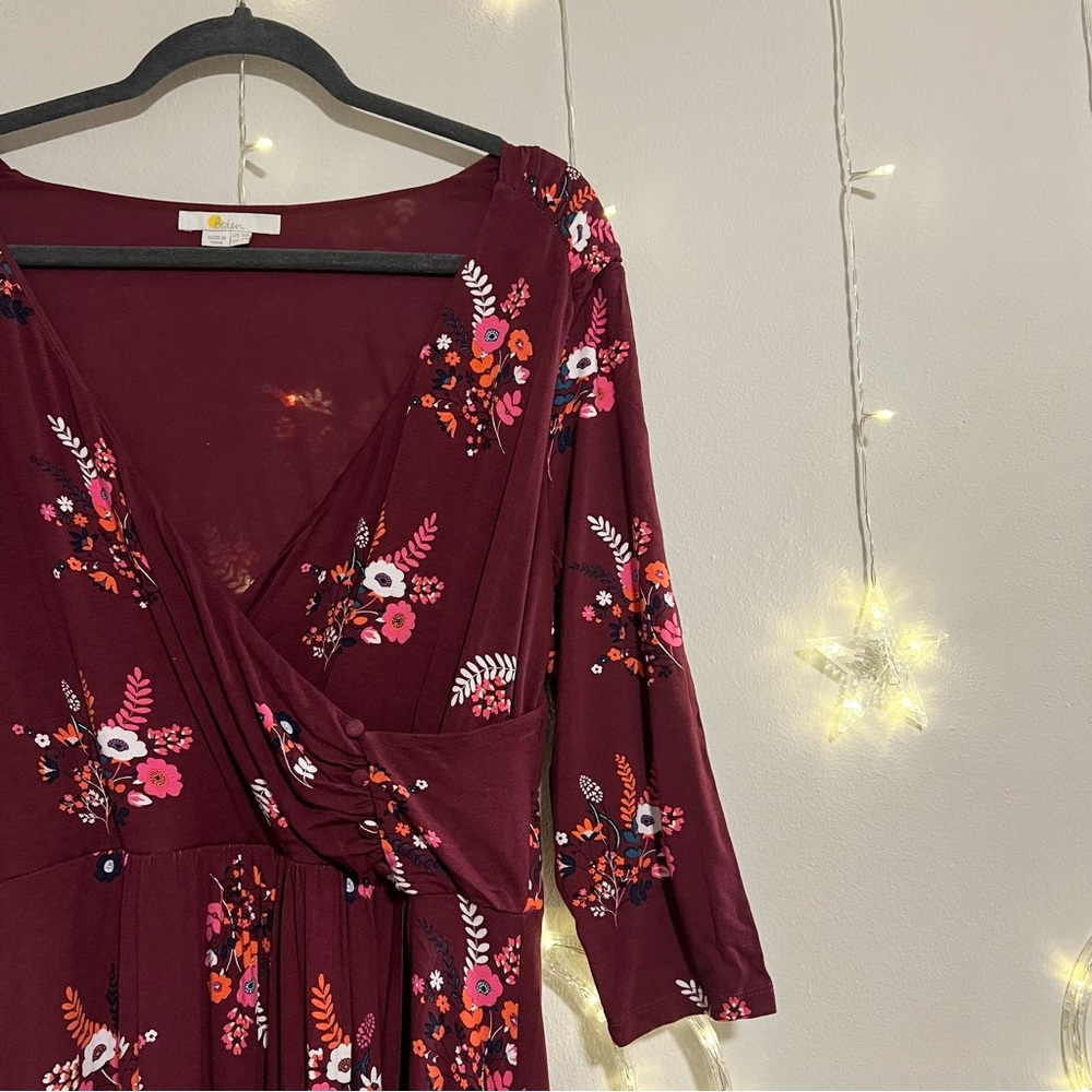 Boden Plum Purple Floral Maxi Dress - Picture 4 of 5